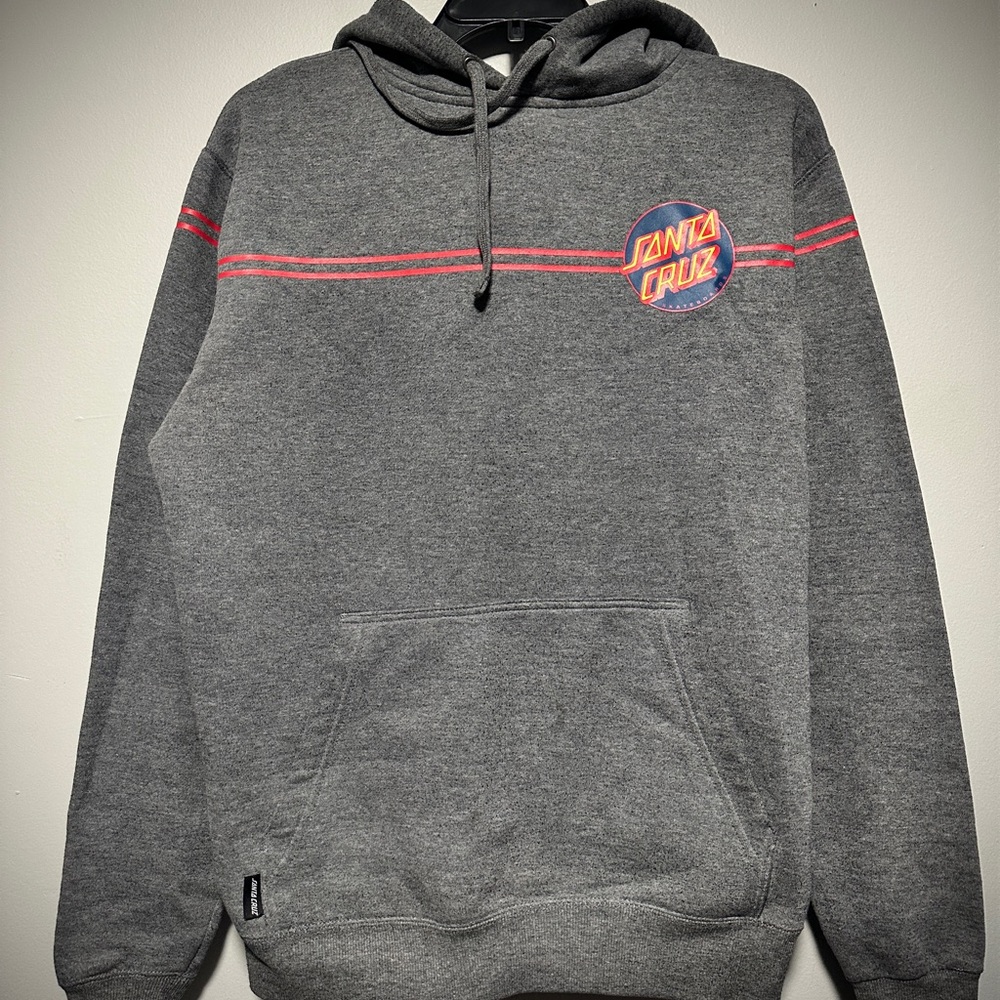 Santa Cruz Gray Hoodie with Black Logo